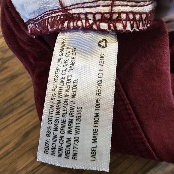 universal thread Size 8/29R corduroy High Rise Skinny Maroon pants - Picture 4 of 7